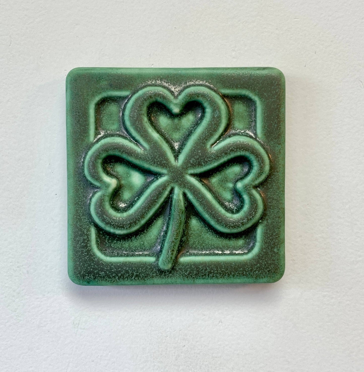 Shamrock Art Tile 3x3": Leaf Green glaze