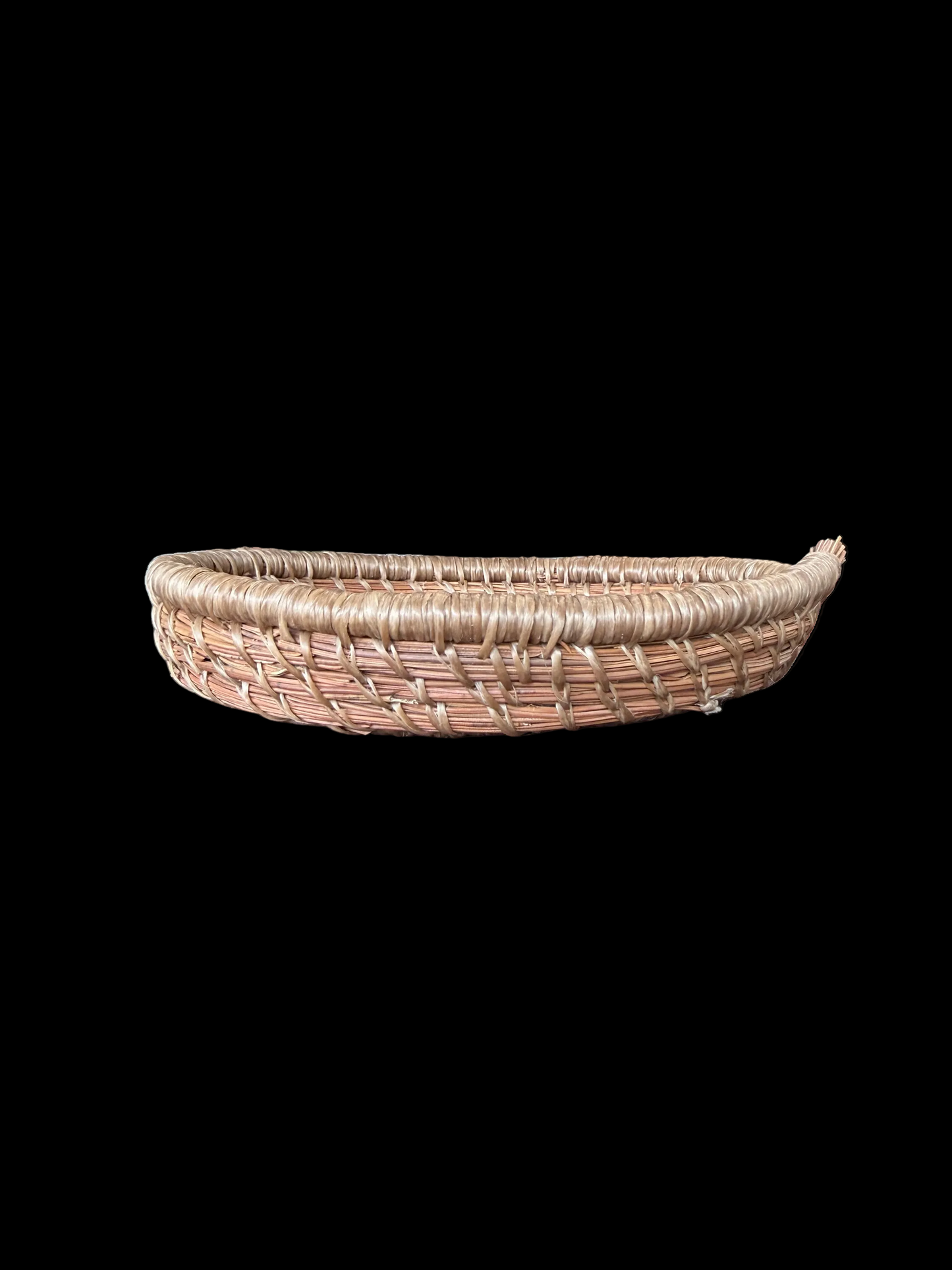 Flat Beige Pine Needle Basket