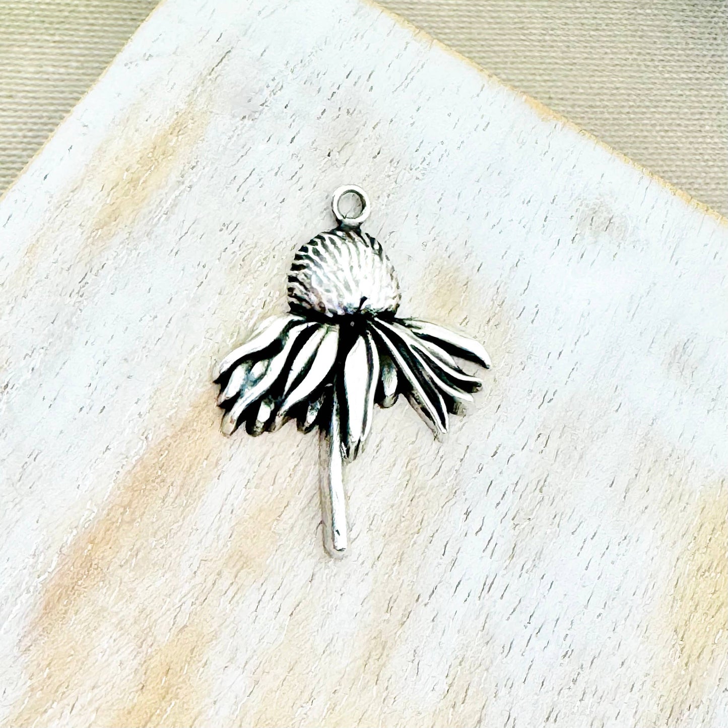 Sterling Silver Cone Flower Charm