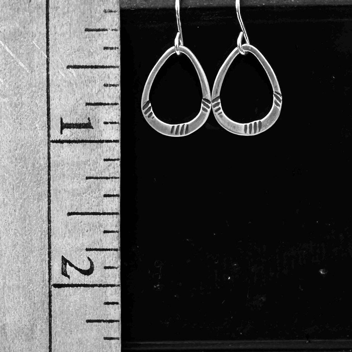 Dainty Sterling Silver Tiny Lisbeth Earrings – Textured Drop Dangle