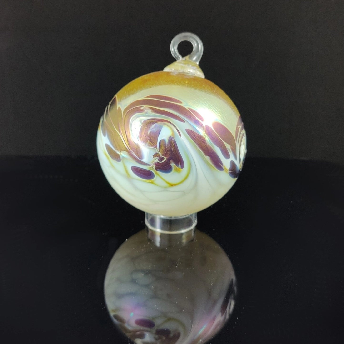 Storm Ornament - Cranberry Gold