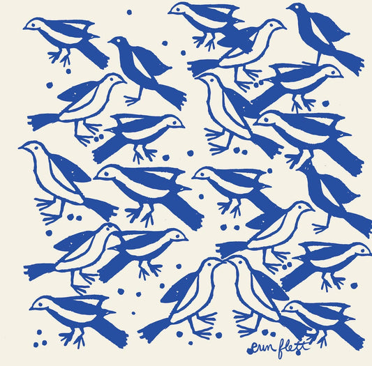 Boho Tote Bag – Flock: Blue