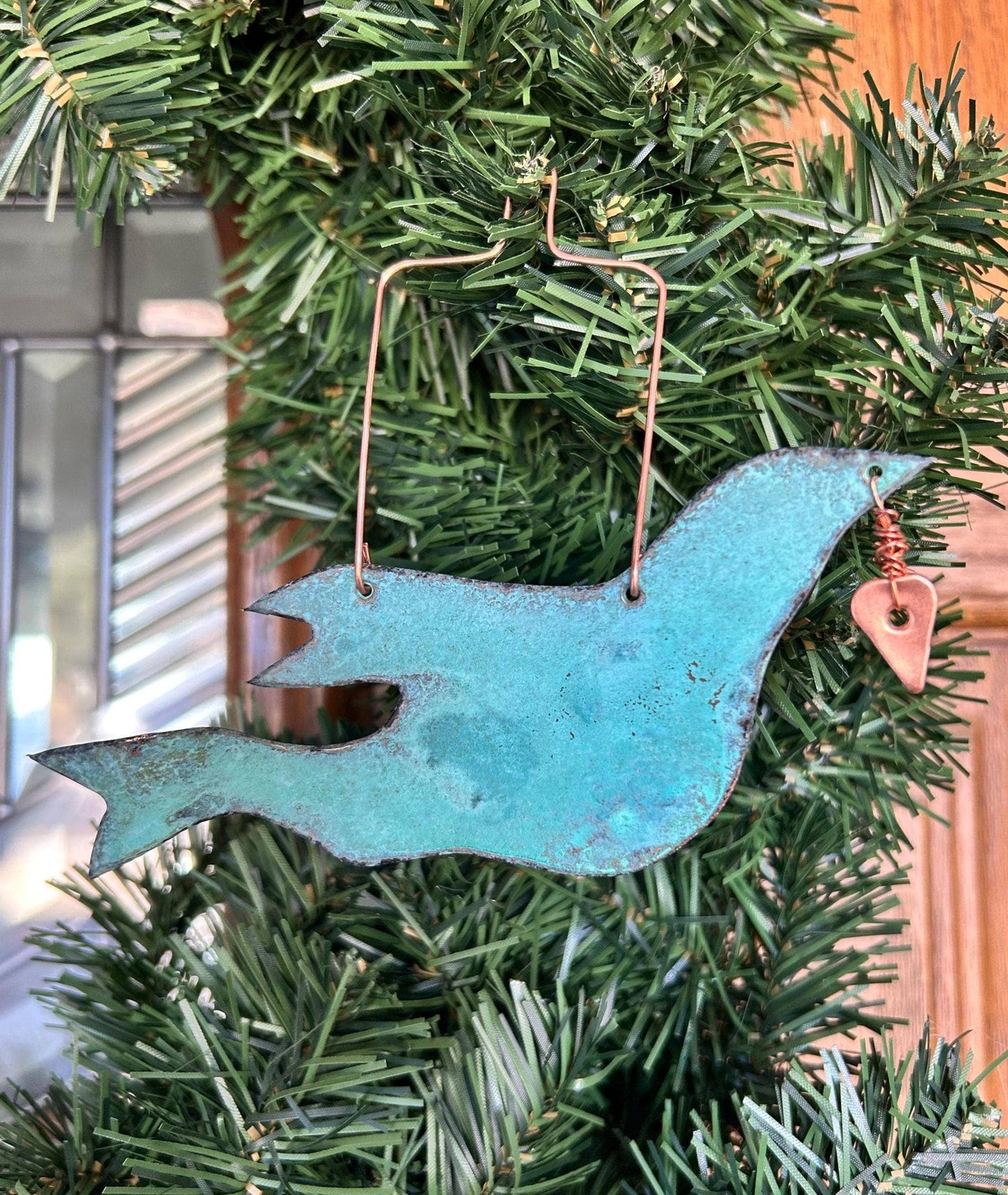 Dove Copper Christmas Ornament