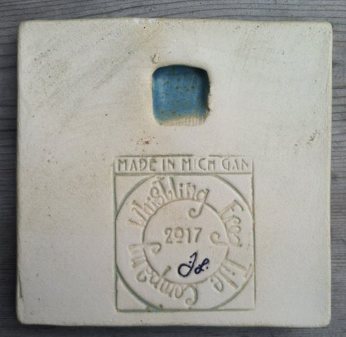 Cat on Fence Art Tile: Sepia Glaze