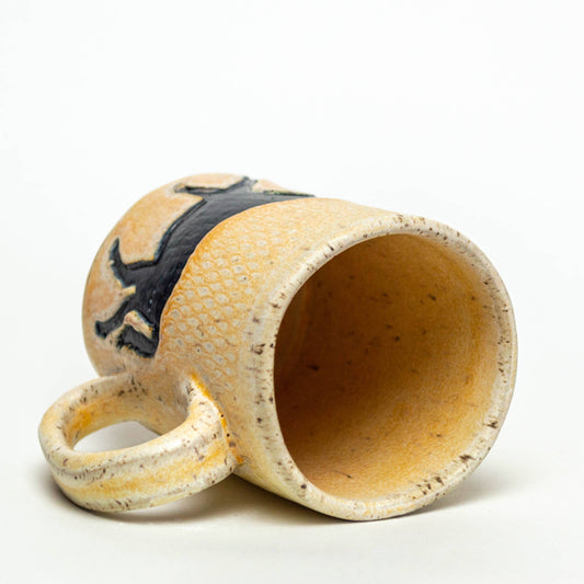 Black Horse Design Ceramic 16oz Beige Mug