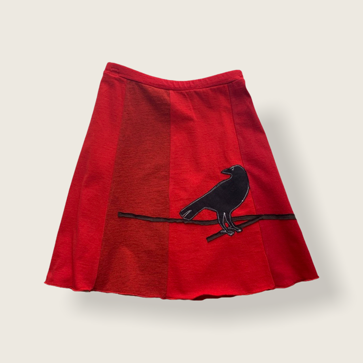 Mini Applique Skirt- Crow: Reds