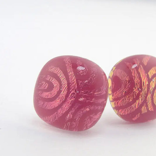 Chinoiserie (Plum/Gold) Post Earrings