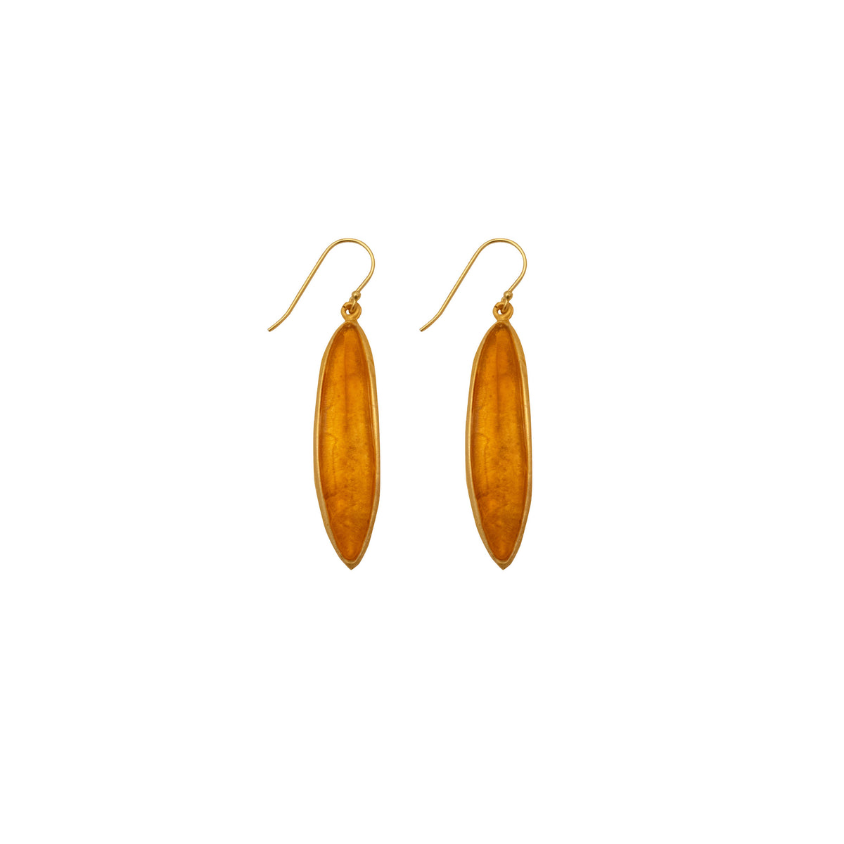 Eucalyptus Wire Earrings: Orange