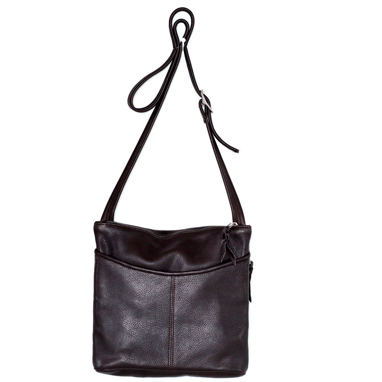 Sleek Leather Crossbody - Black
