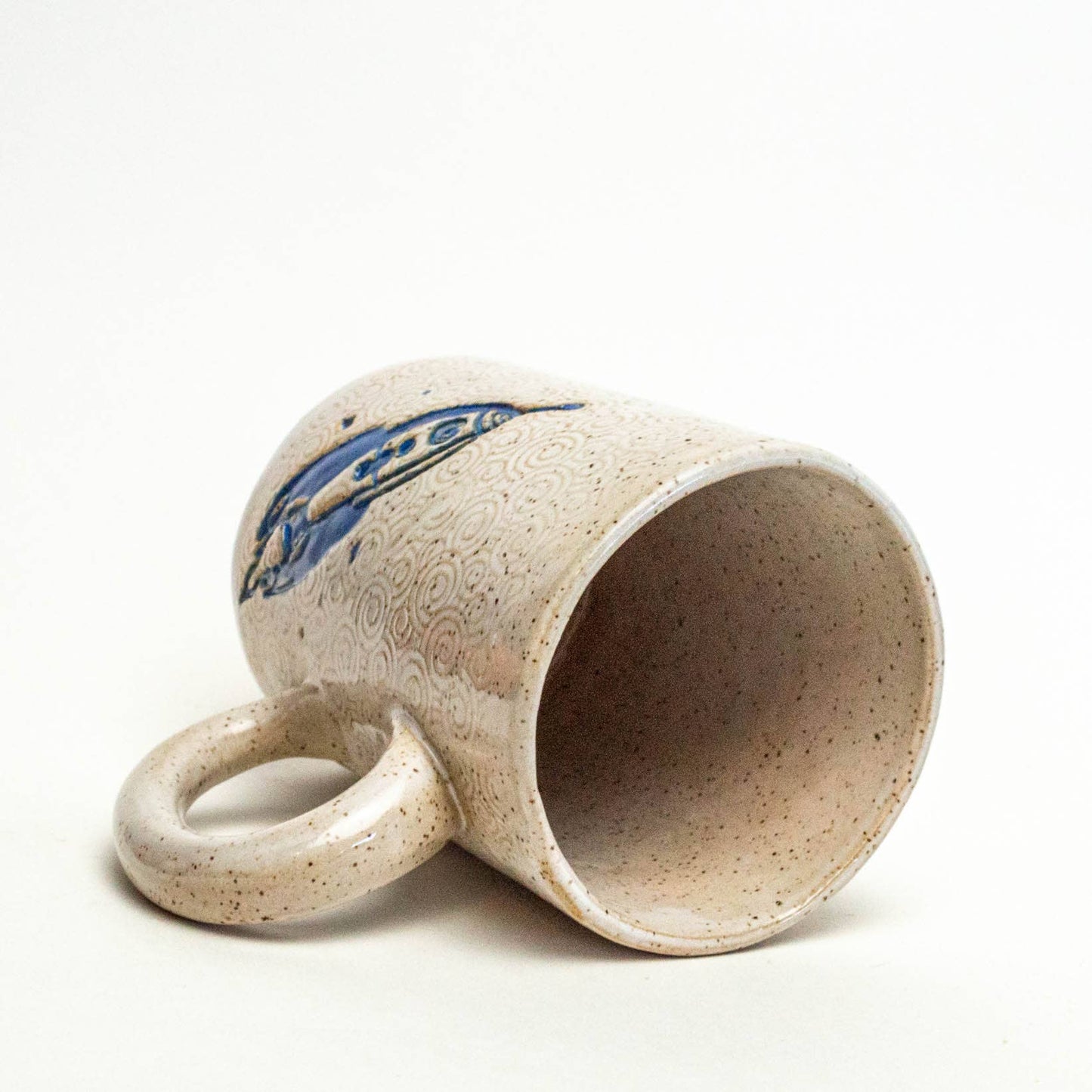 Rocket Design Handmade, in Ohio, Ceramic 14oz Mug: Blue