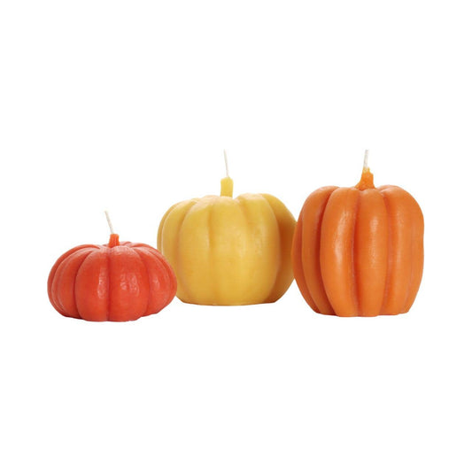 Beeswax Pumpkin Candles: Small (3" x 2")
