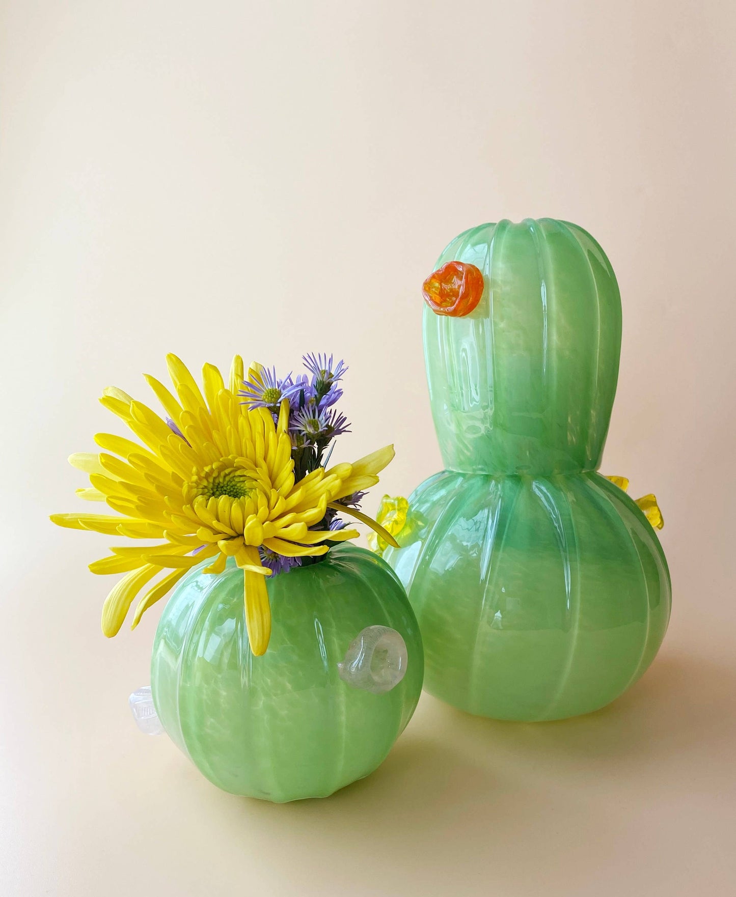 Stackable Cactus Pitcher: Orange Flower
