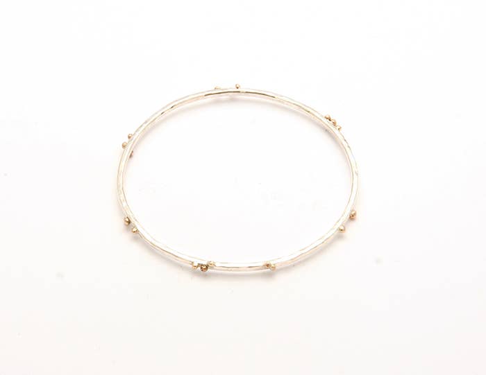 Scattered Ball Bronze Stackable Bangle: Medium