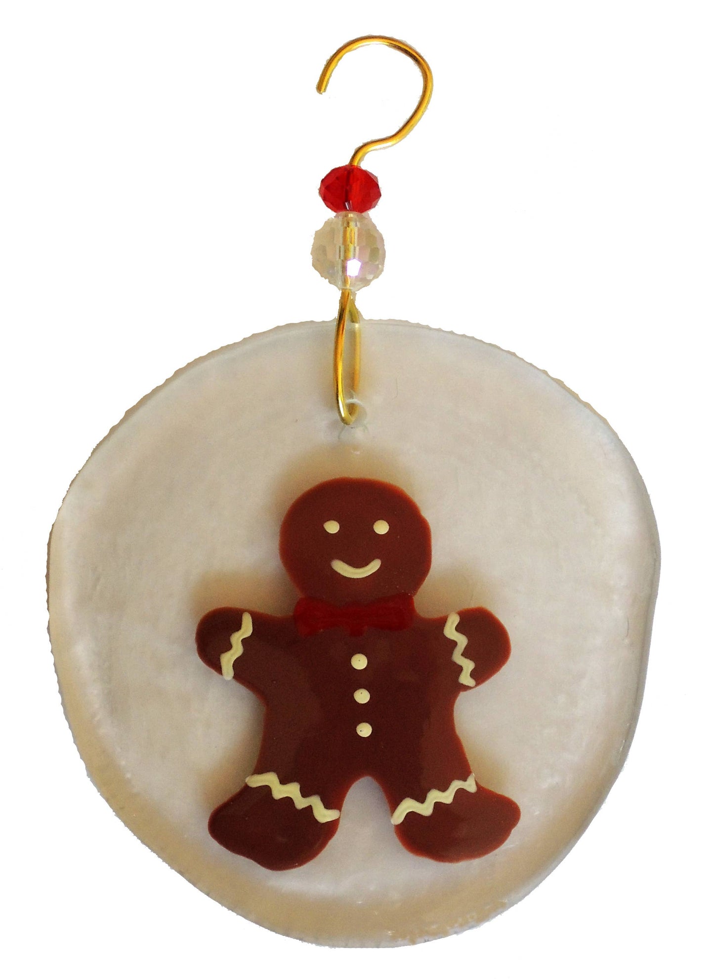 Ornament - Gingerbread Boy: Clear glass / One size: 2" - 4"