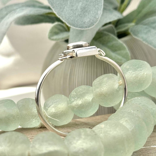 Sterling Silver Pearl Coin Bangle