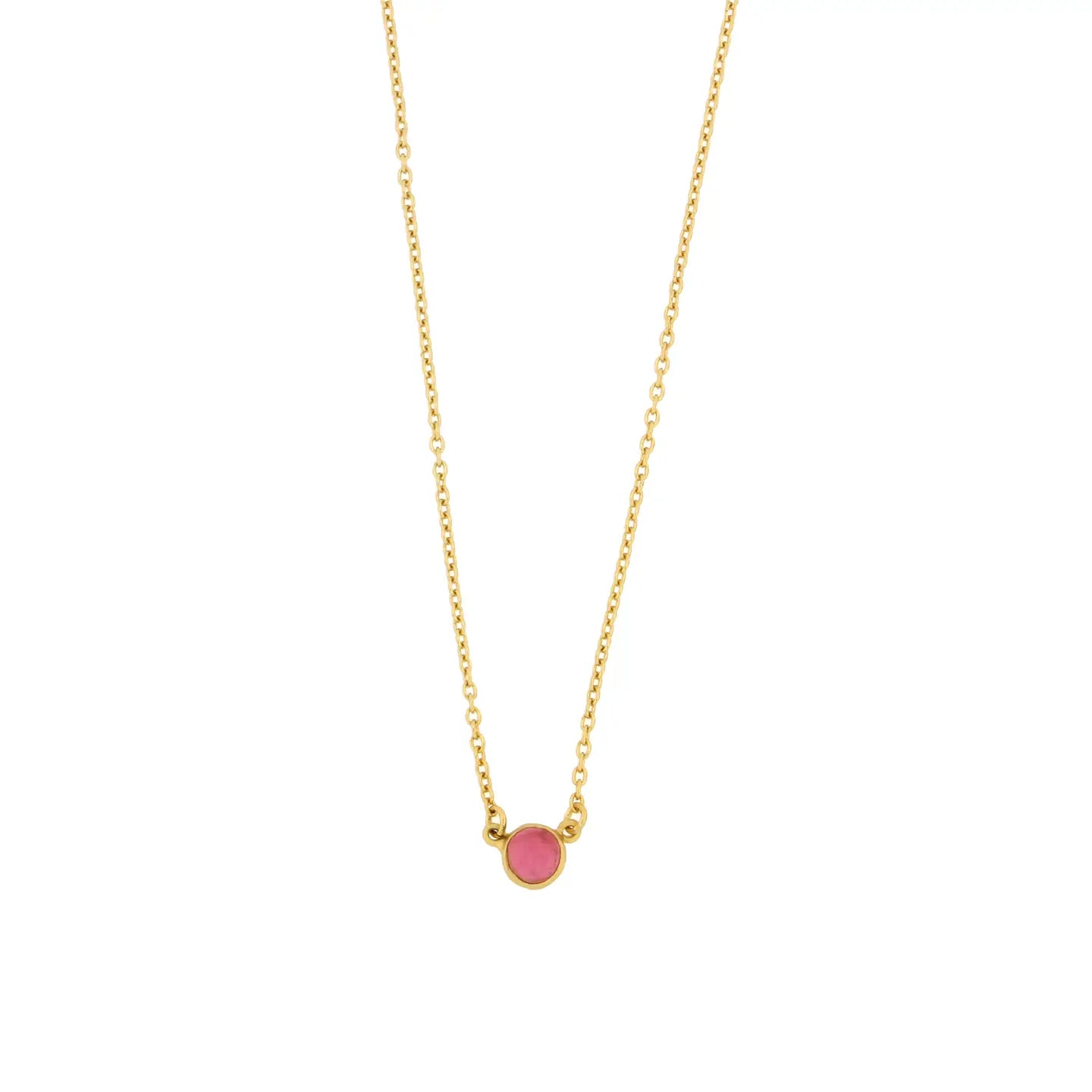 Bubble Dainty Pendant Necklace 16" adjustable chain - Pink