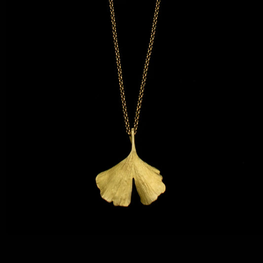 Large Gingko Leaf Necklace - 18inch