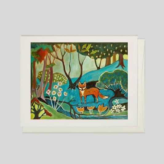 Folkloric Fox Greeting Card
