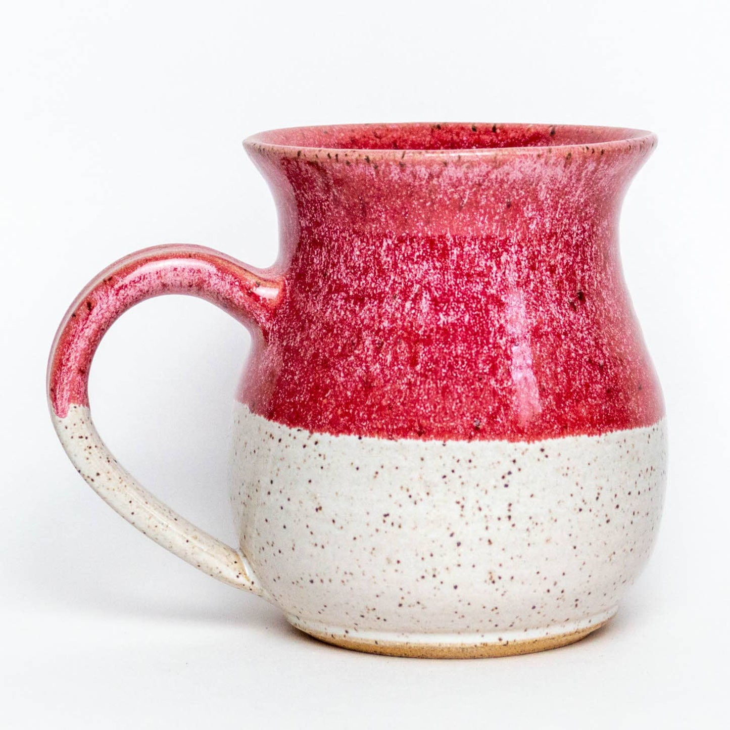 Red Wash Hand-thrown Stoneware Ceramic Hourglass 14 oz Mug