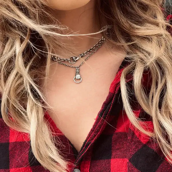 “Never Let Go” Sterling Necklace - 18"