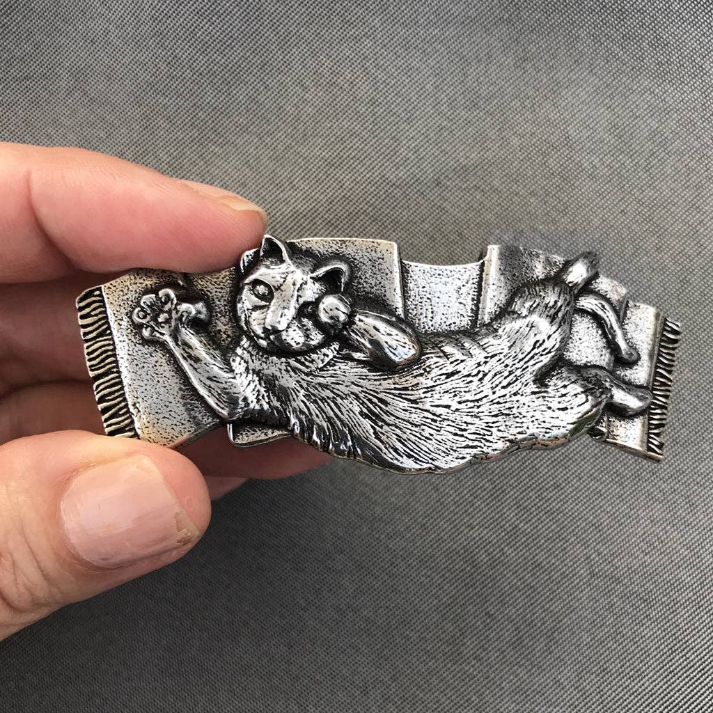 Barrette - Playful Cat 70mm