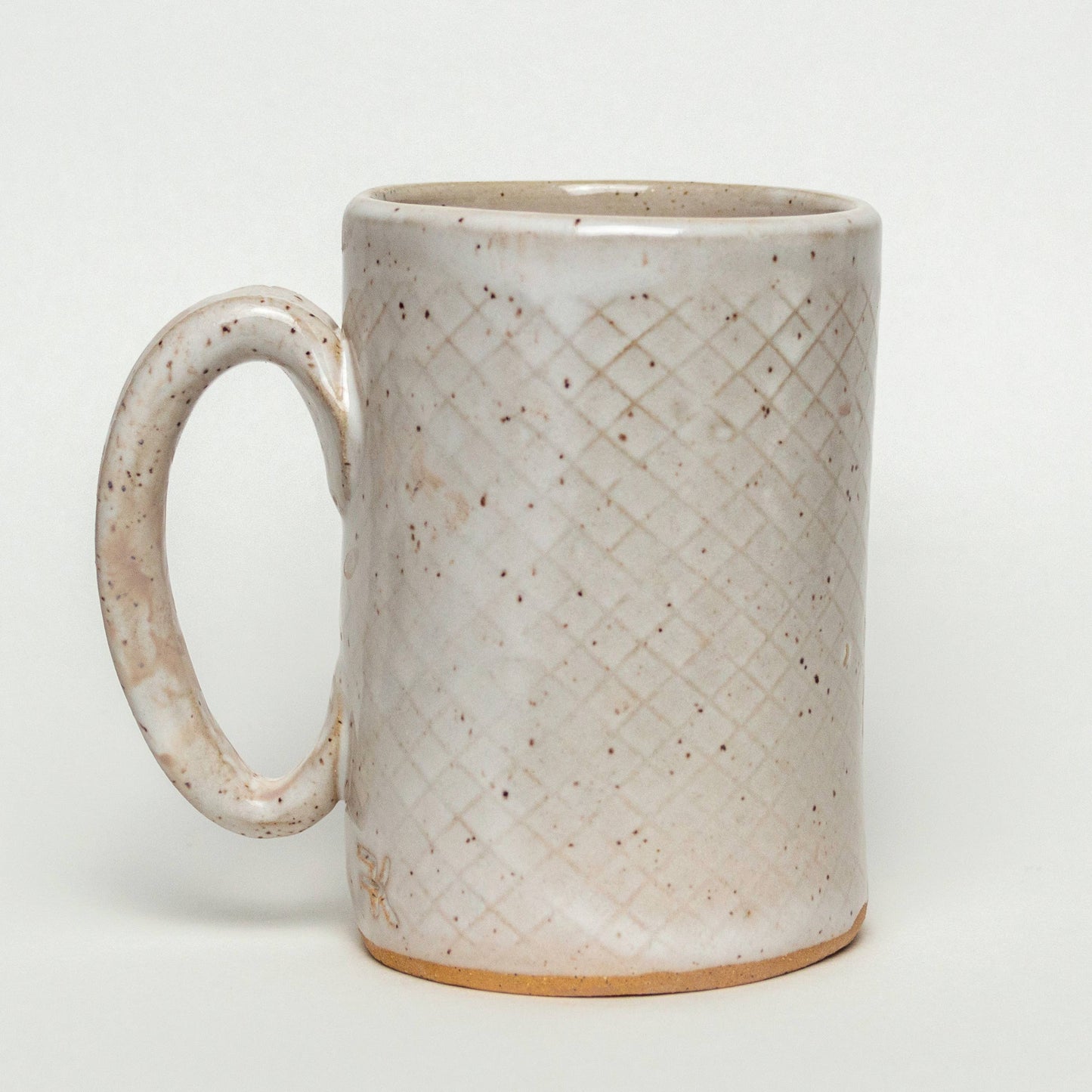 Chickadee Design Handmade in Ohio Ceramic White 14 oz Mug