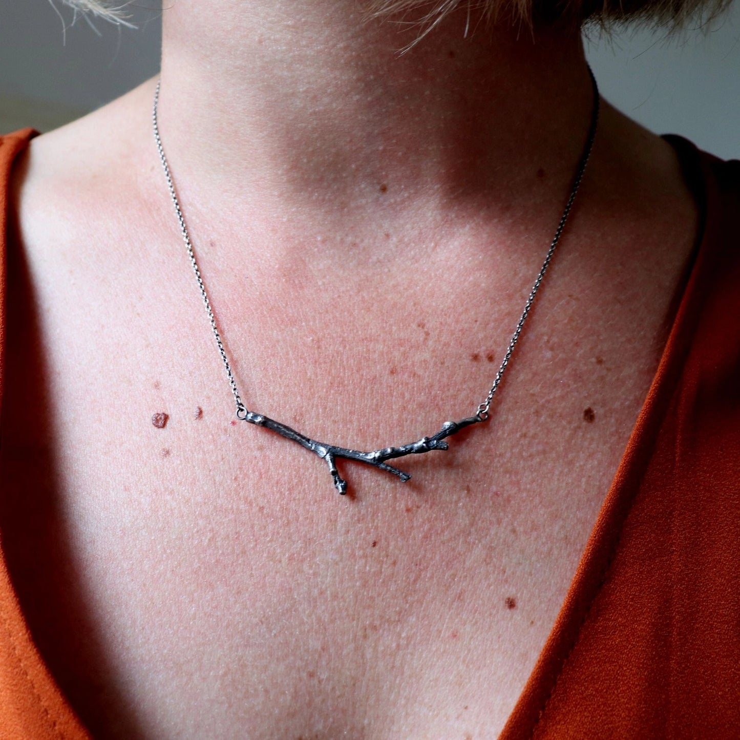 Sterling Silver Twig Necklace