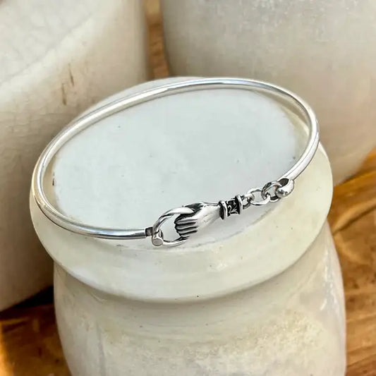 "Never Let Go" Sterling Bangle: 7"