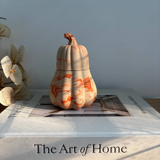 Harvest Vessel | Fall Decor | Autumn Edition | Pumpkin Jar: Beige Sunset