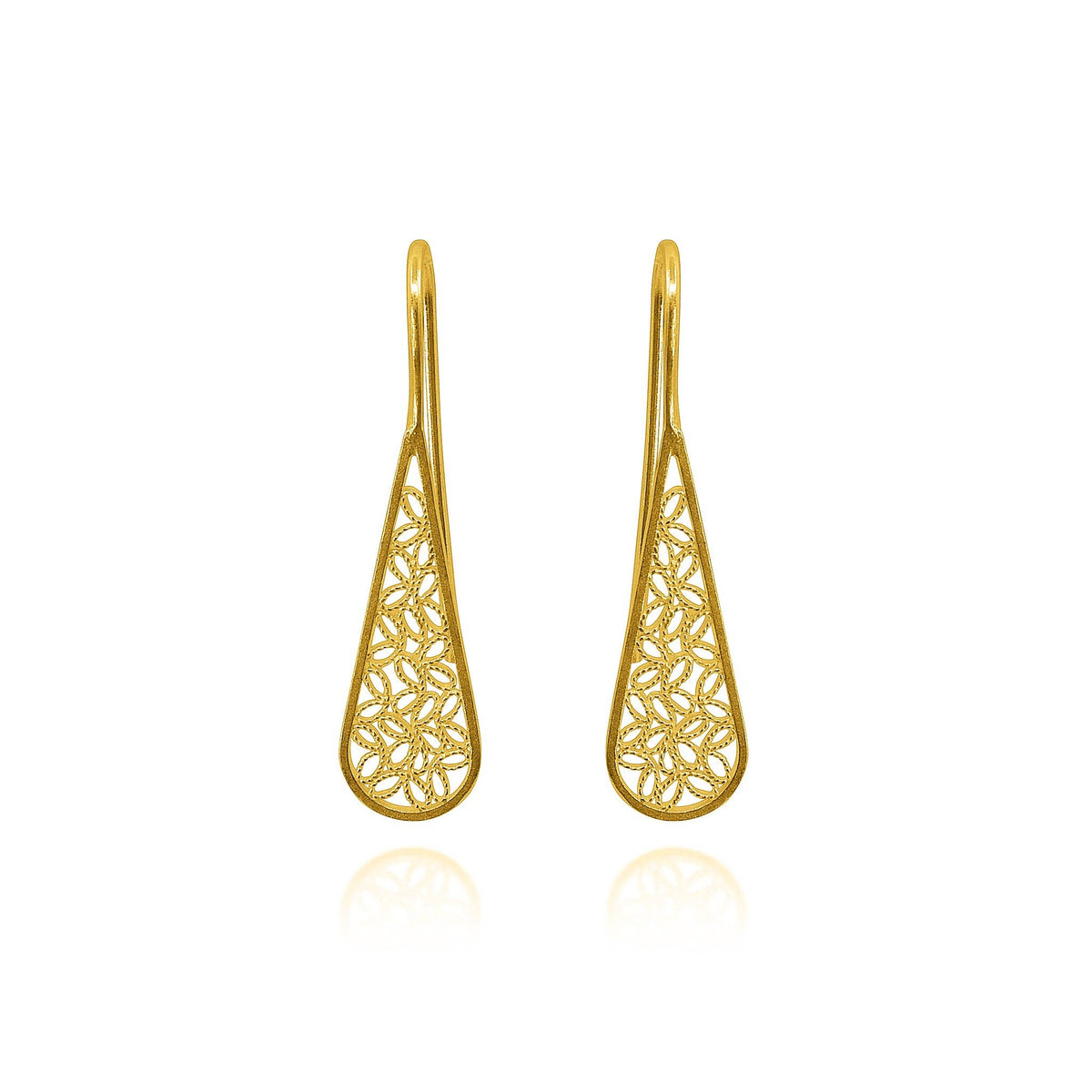 Vienna Gold Plated Medium Earrings Filigree
