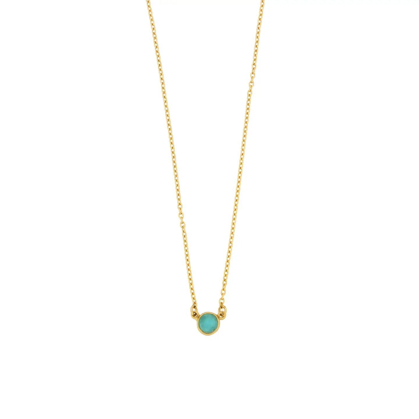 Bubble Dainty Pendant Necklace 16" adjustable chain - Teal