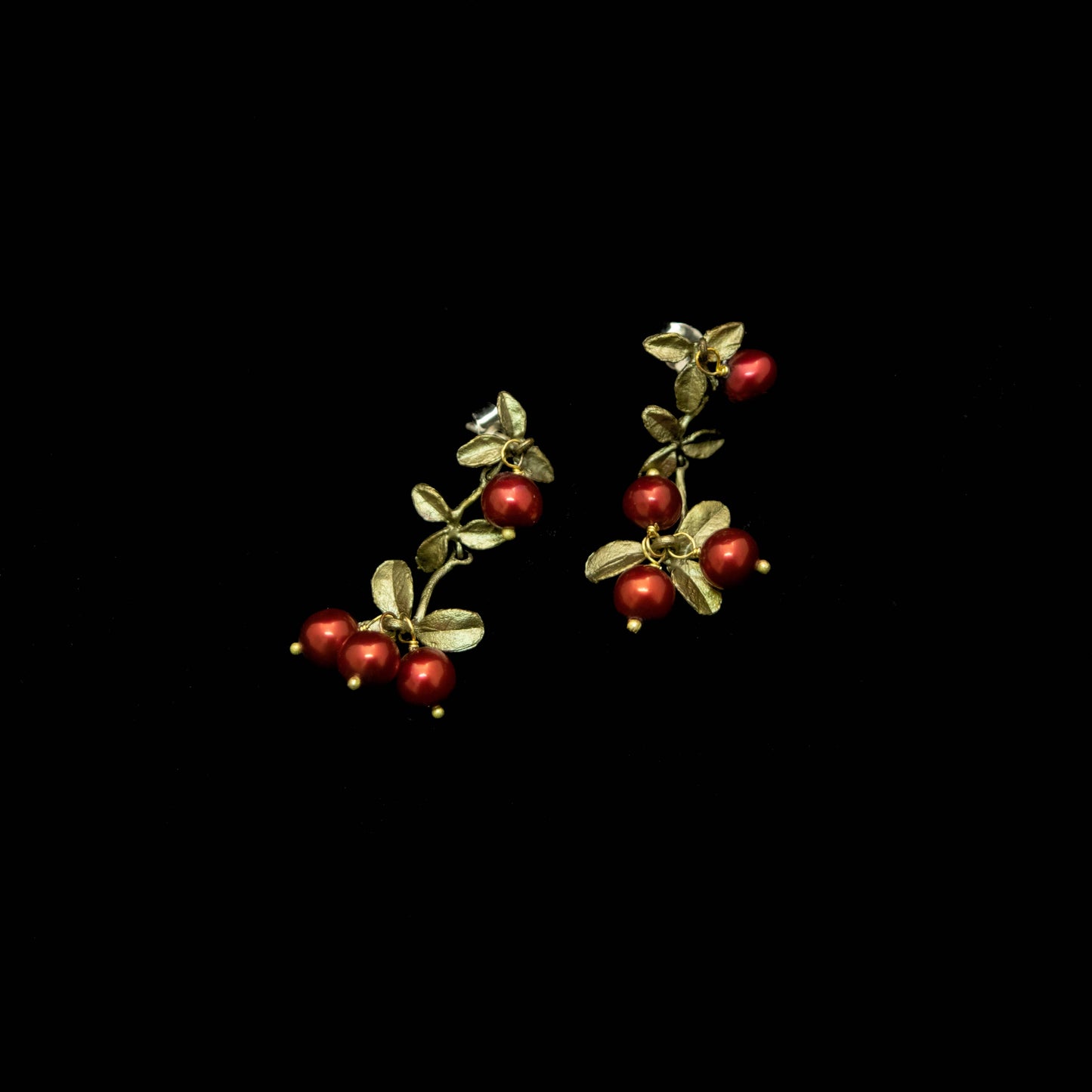 Cranberry Dangle Post Earrings