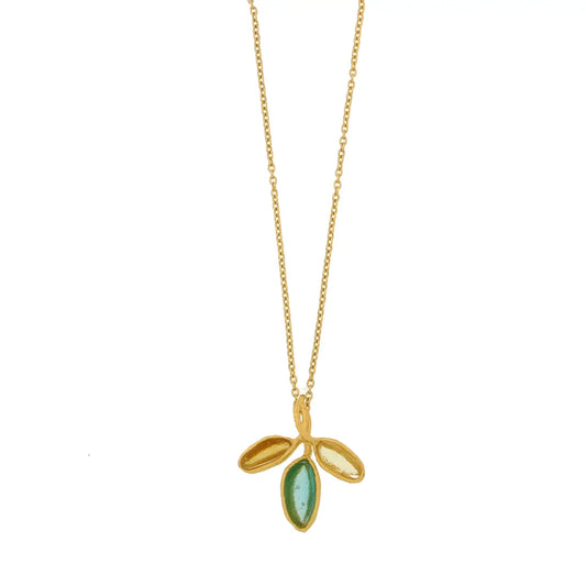 3 Leaf Sage Drop Necklace - 16inch