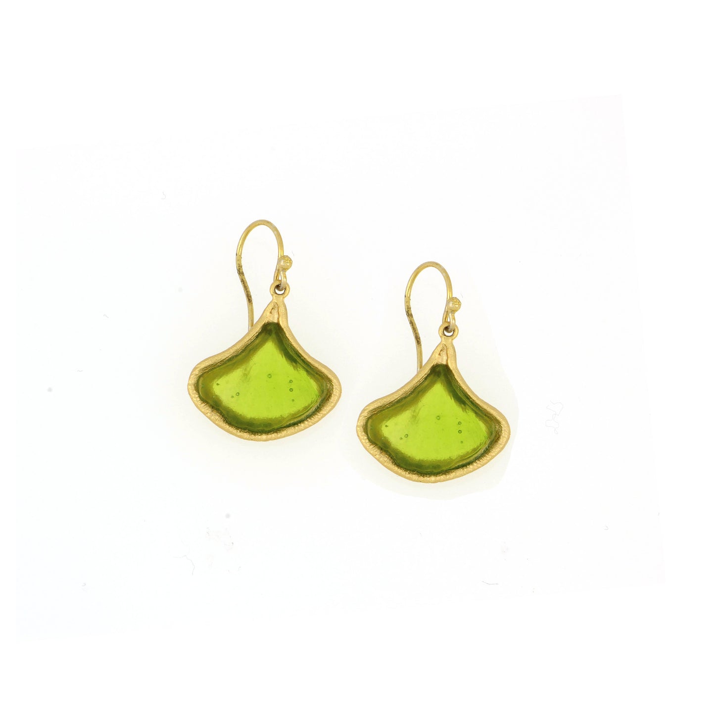 Ginkgo Leaf Wire Earrings: Green