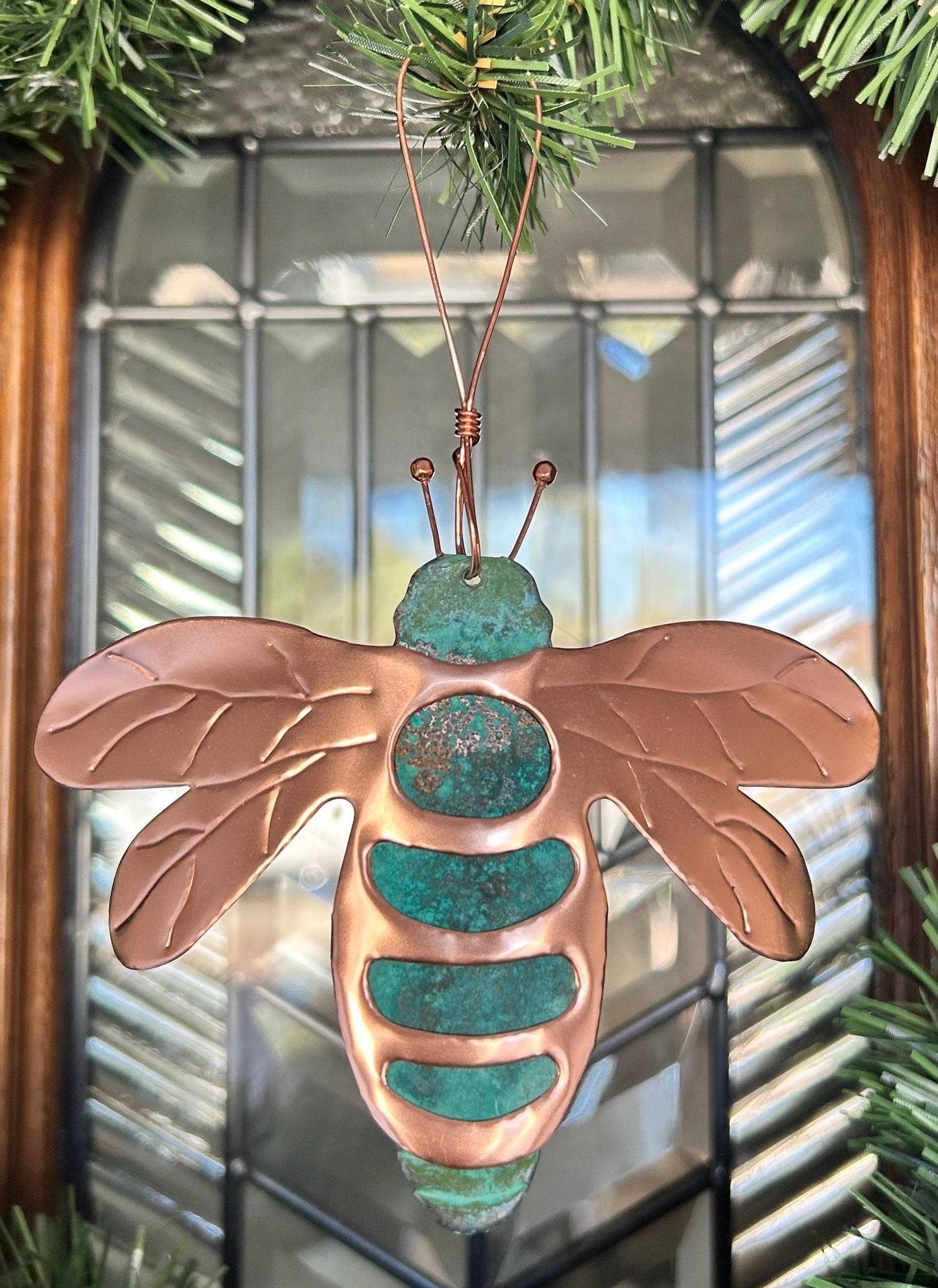 Bee Bumblebee Copper Christmas Ornament