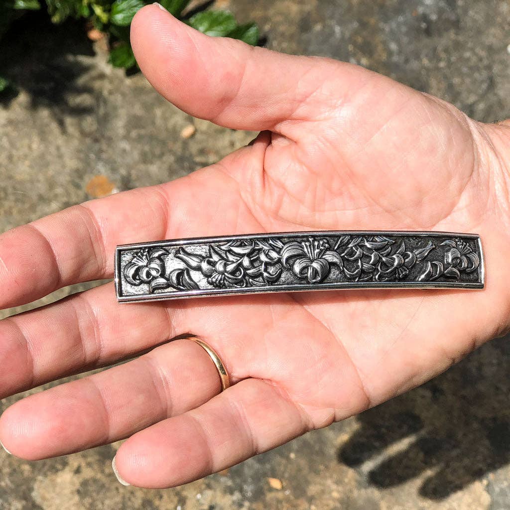 Hair Clip, Barrette, Lily 100mm