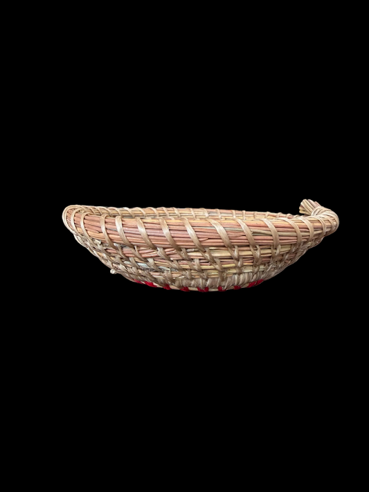 Red Center Pine Needle Basket