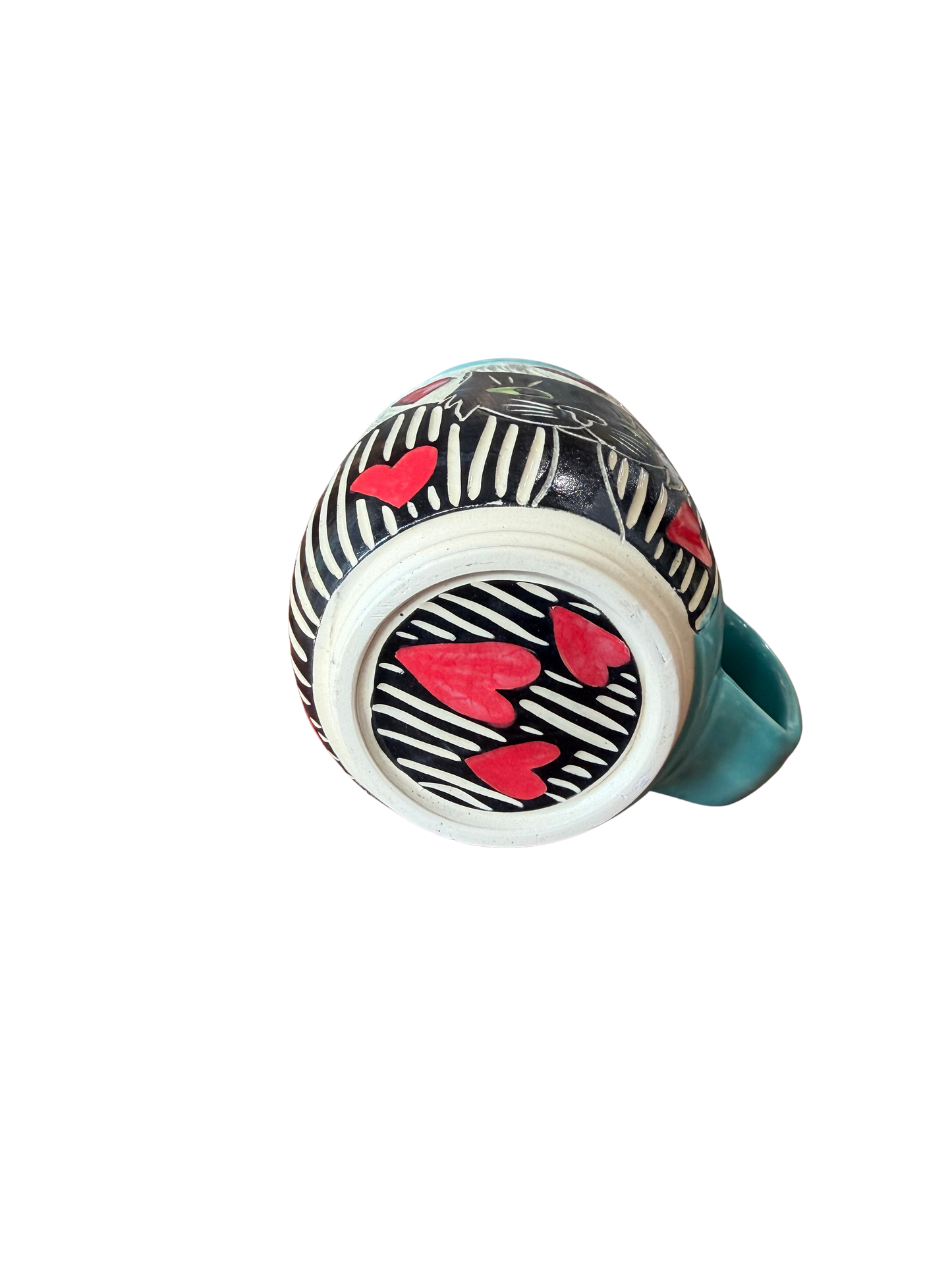 Wheel Thrown Mug - Cat Face Lake
