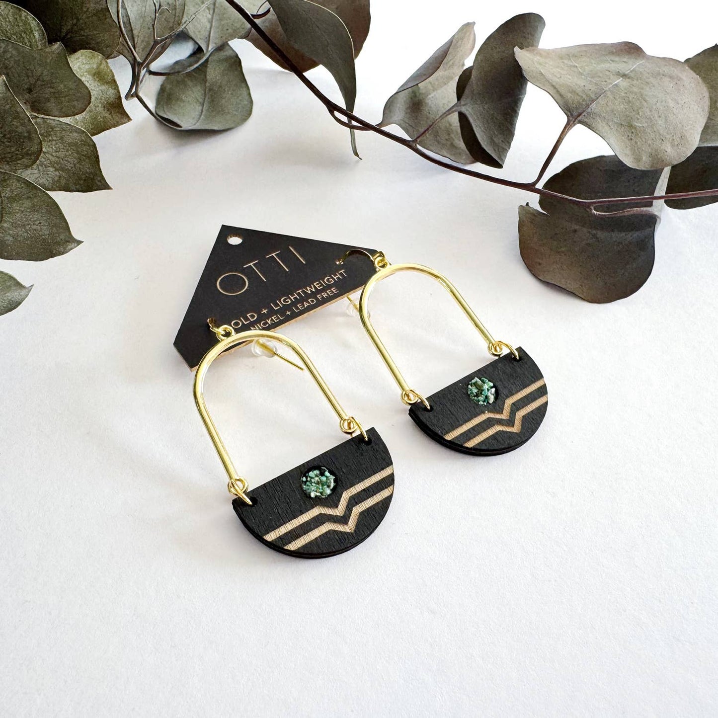 Turquoise Inlay DROP Earring: BIRCH