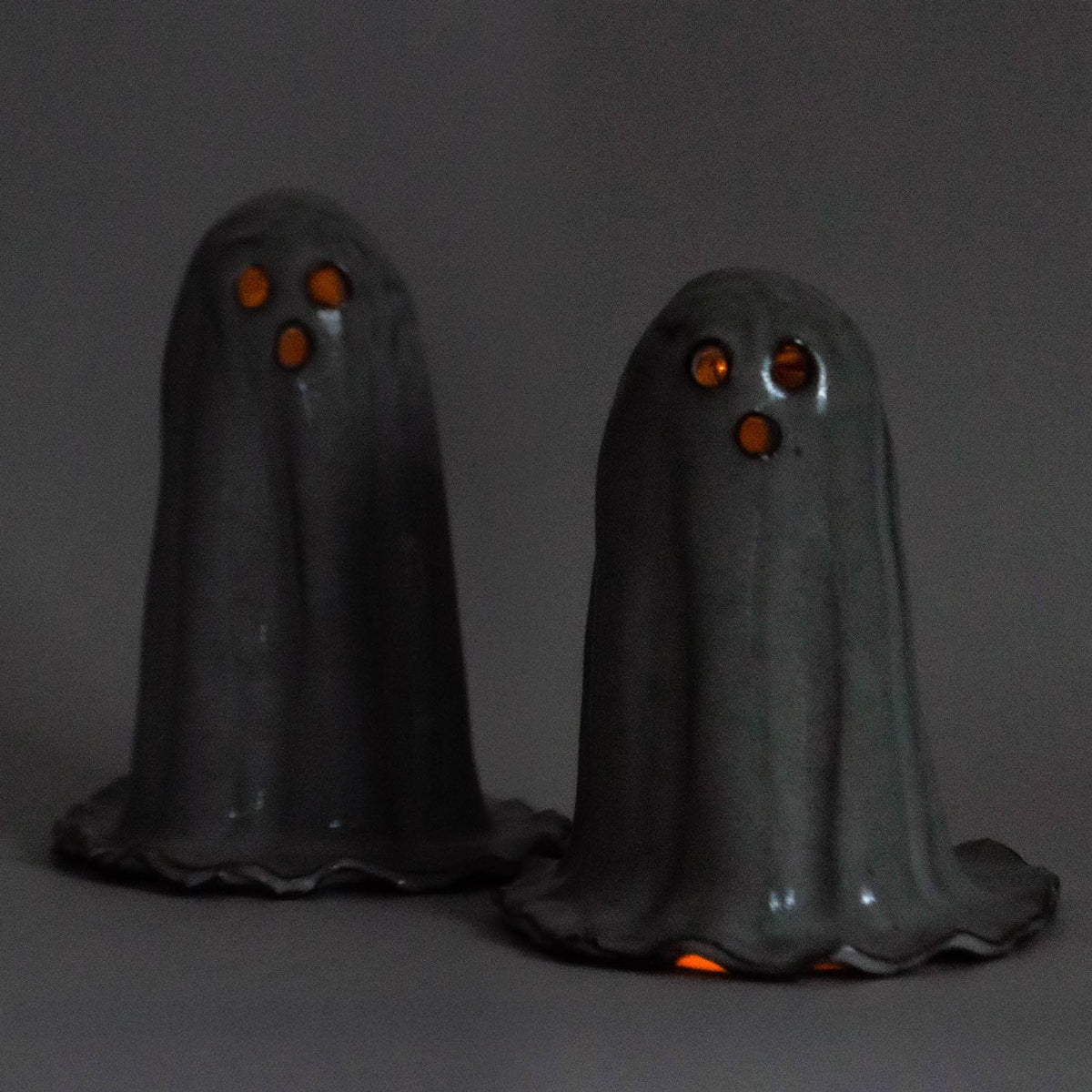 Halloween Lantern Ghosts -Handmade in Ohio Stoneware Figures
