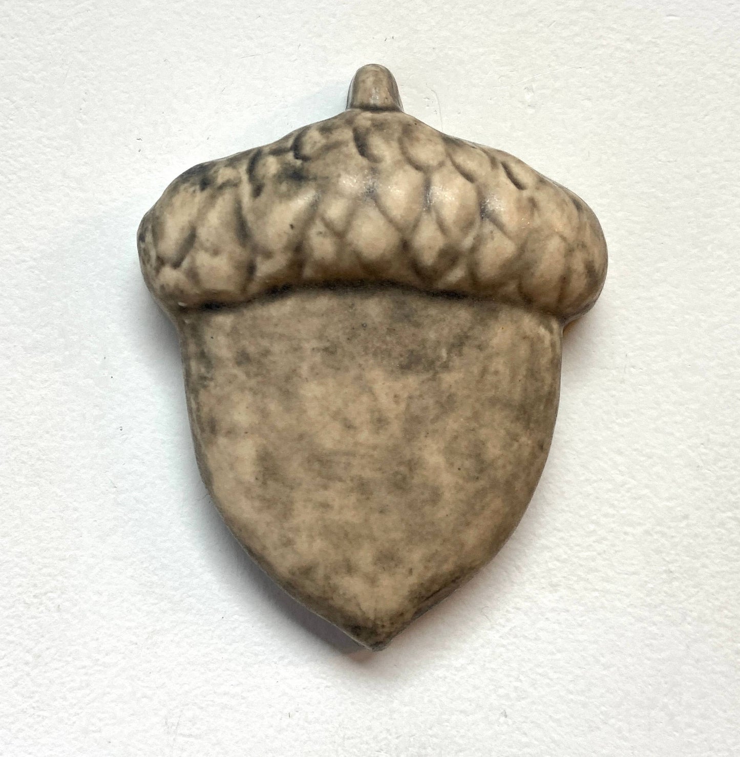 Acorn Shaped Art Tile Fall theme Autumn decor ceramic nuts: Leaf Green Glaze