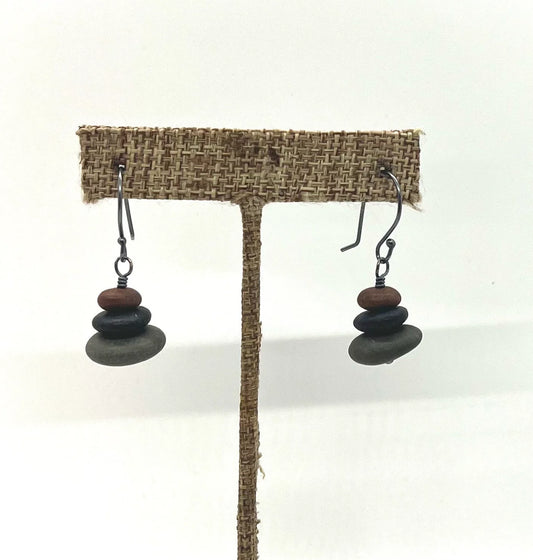 Stacked Rock Earrings