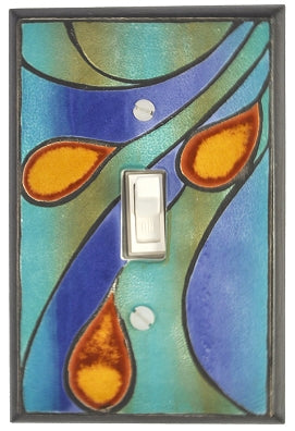 Single Ceramic Switchplate - Peacock