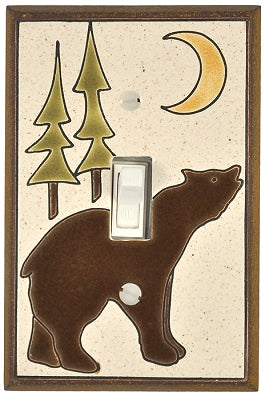 Single Ceramic Switchplate - Brown Bear