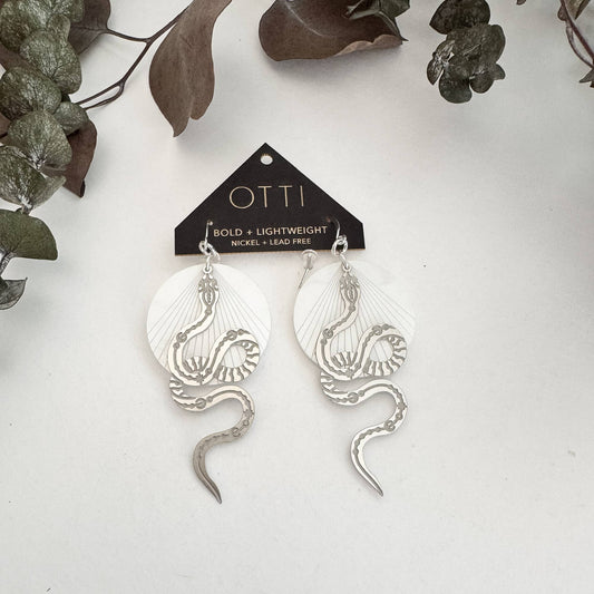 Silver Snake Earrings: Solid