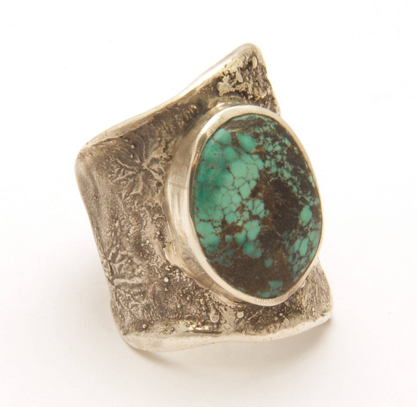 Reticulated Ring: Turquoise Stone