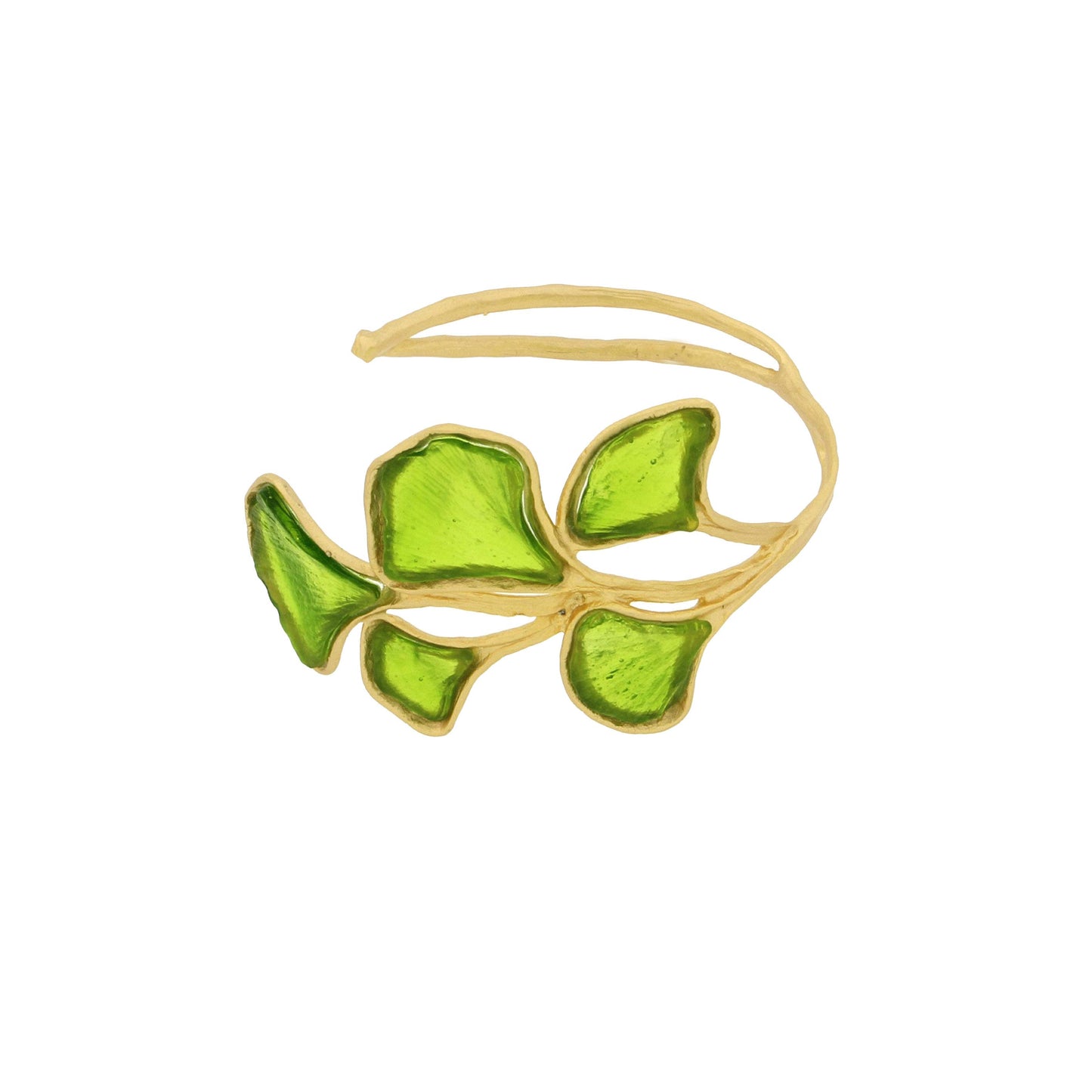Ginkgo Leaf Cuff Bracelet : Green