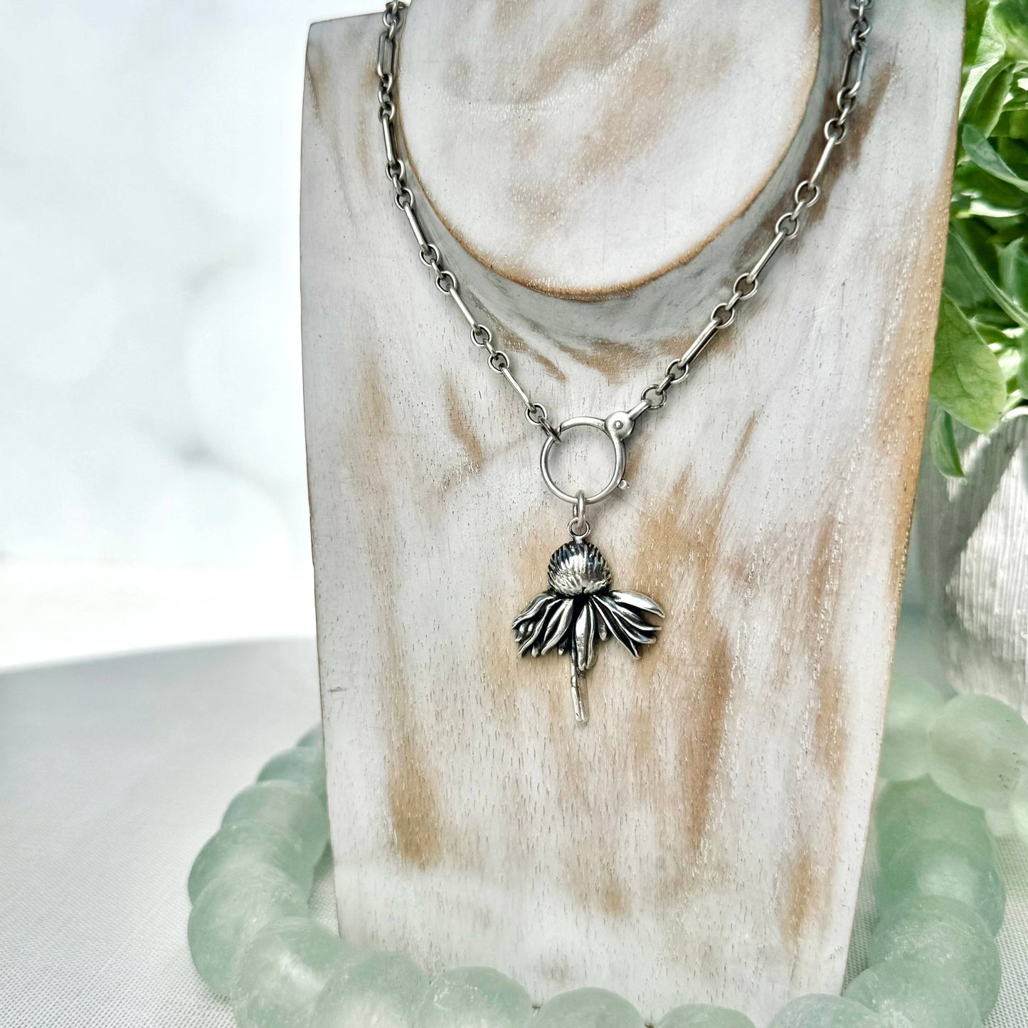 Sterling Silver Cone Flower Charm