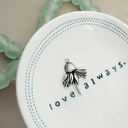 Sterling Silver Cone Flower Charm