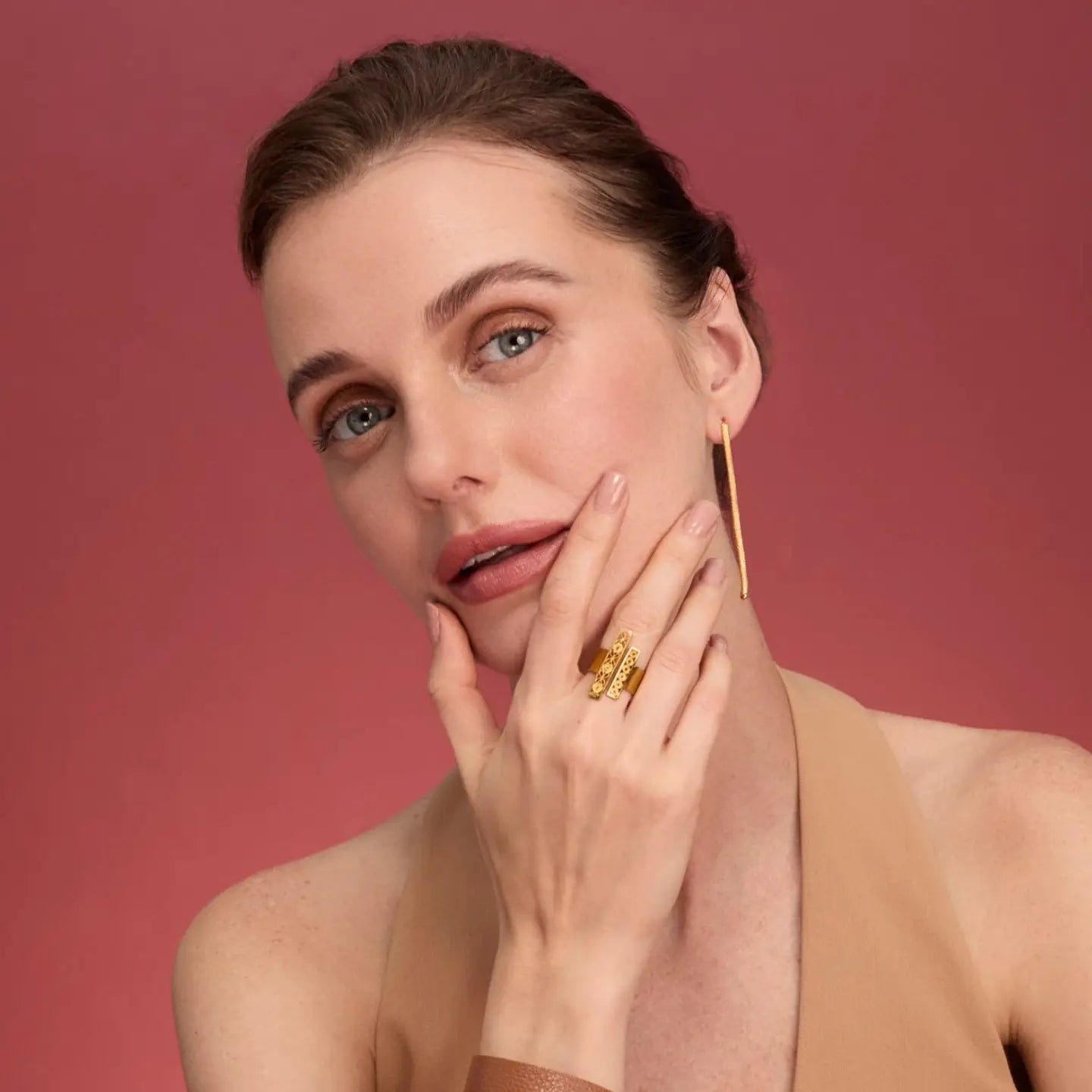 Asher Gold Large Earrings
